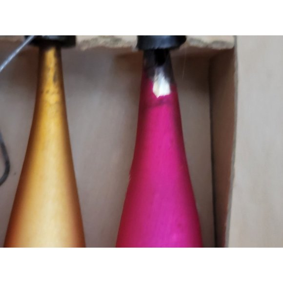 MCM Teardrop Glass Ornaments Set of 5 Multicolor Original Box Trim a Tree Retro - Picture 8 of 14